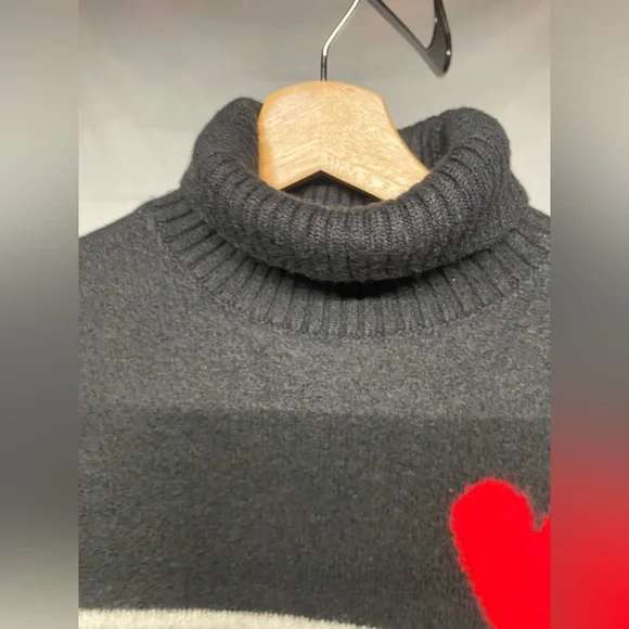 AMI Alexandre Mattiussi De Couer Virgin Wool Turtleneck Sweater S - Picture 6 of 12